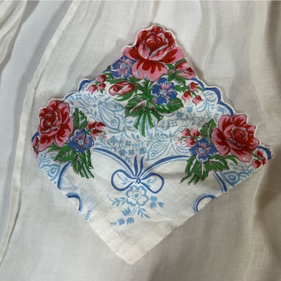 Vintage Handkerchief Floral Hostess Half Apron Handmade Kitchen Cooking Baking - Picture 11 of 16